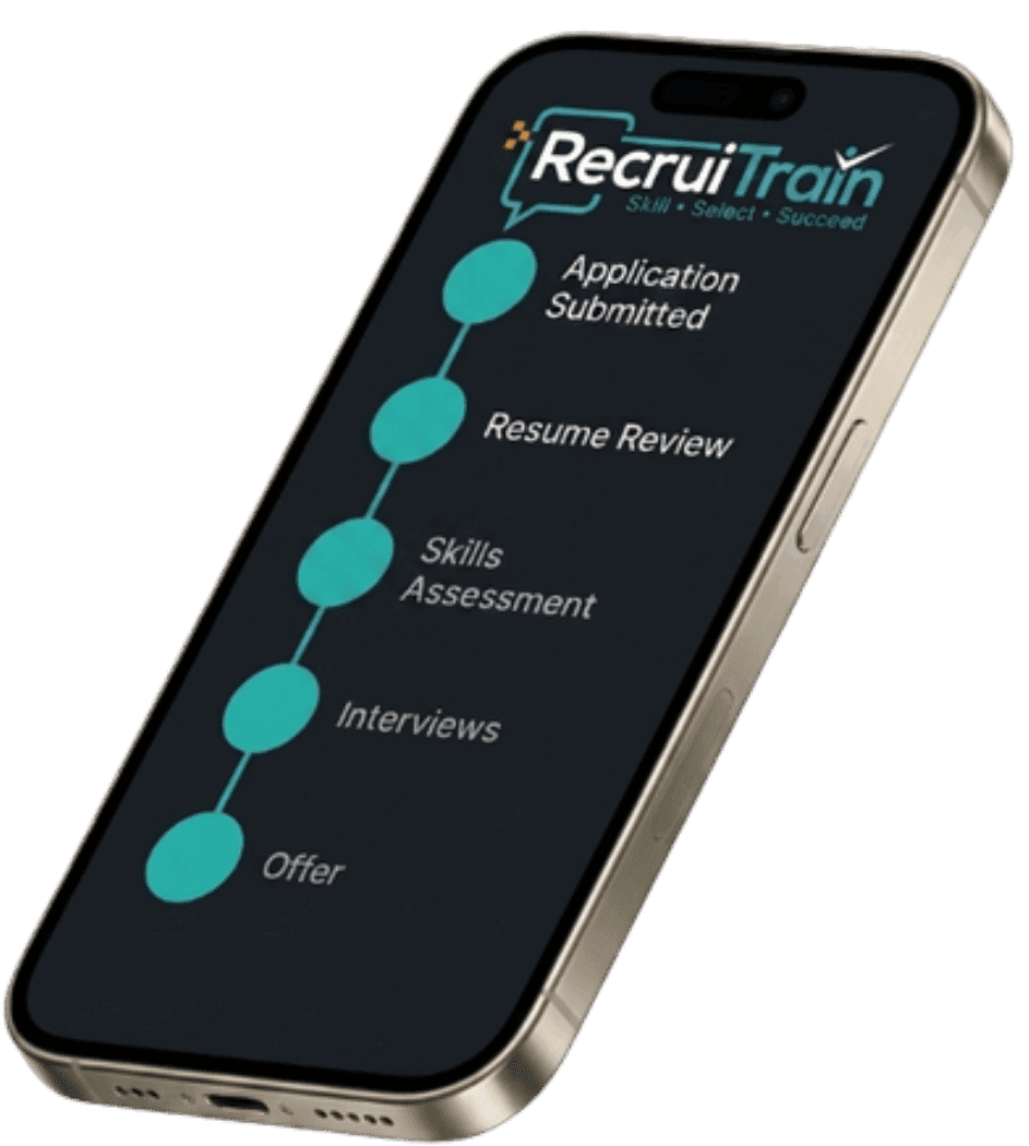 RecruiTrain Mobile App Mockup