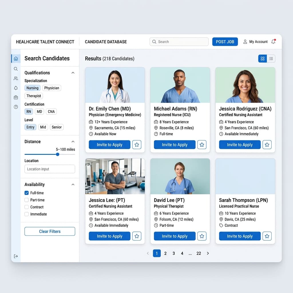 RecruiTrain Kandidaten-Suche Dashboard Mockup